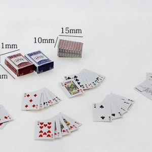 Dollhouse Miniature Poker Playing Cards Dollhouse Miniature Artisan ...