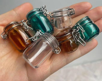 2 Pcs 1/6 Storage Jar with Hinged Lid  Dollhouse Kitchen Canisters Miniature Jars