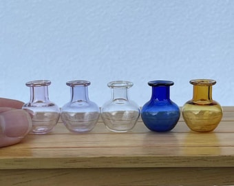 1:12 scale miniature real glass vase cute miniture glass vase for dolls house