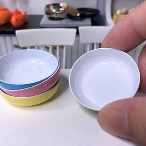 Dollhouse furniture miniature colored salad bowls mini plate for doll house