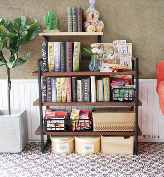 Dollhouse miniature bookcase sales