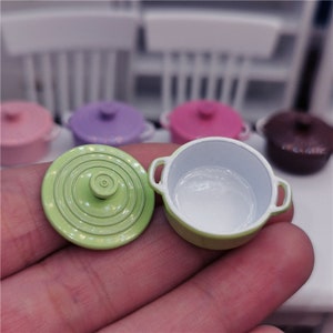 dollhouse kitchen accessories  play kitchen toy  miniature cookware mini pot with lid for dolls house