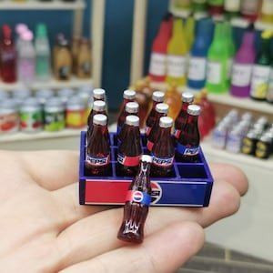 Doll house miniature coke container a dozen coke bottles mini model simulation miniature drink model for dollhouse