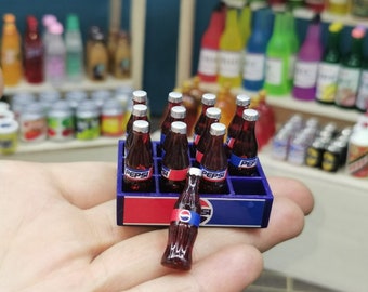 Puppenhaus Miniatur Cola Behälter ein Dutzend Cola flaschen Miniatur Modell Trinkflasche für das Puppenhaus