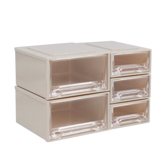 1:6 Scale Stackable Organizer Drawers Miniature Plastic Drawer Storager Box  Dollhouse Container Organizer 