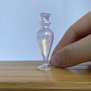 Miniature pink glass vase dollhouse accessories miniature glassware