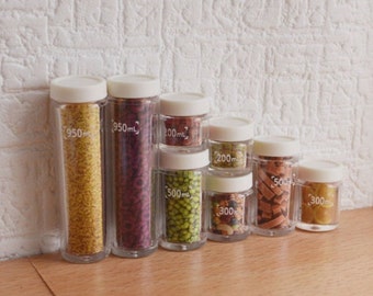 Dollhouse Miniature food storage containers dollhouse kitchen organization miniature modern furniture for dolls set of 8