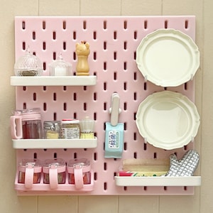 1:6 Scale Pegboard Dollhouse Miniature wall organizer Mini  Wall Mount Display Pegboard accessories for Dolls