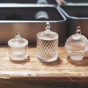 1/12 scale dollhouse accessories miniature candy jar set of 3 pieces mini storage jars flowers vase for dolls house