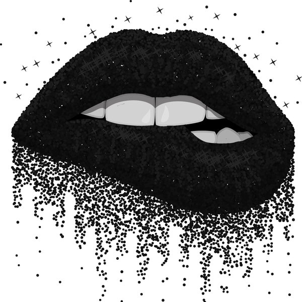 Black Glitter Lips PNG, Sublimation Graphics, Black Glitter Lips PNG, PNG Lip Art, Glitter Clipart