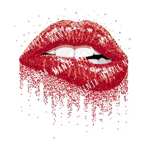 Flaming Red Hot Glitter Lips PNG, Sublimation Graphics, Red Glitter Lips PNG, PNG Lip Art, Glitter Clipart