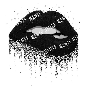 Black Glitter Lips PNG, Sublimation Graphics, Black Glitter Lips PNG, PNG Lip Art, Glitter Clipart