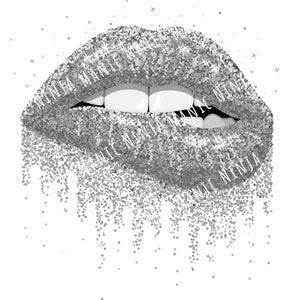 Silver Glitter Lips PNG, Sublimation Graphics, Silver Glitter Lips PNG, PNG Lip Art, Glitter Clipart
