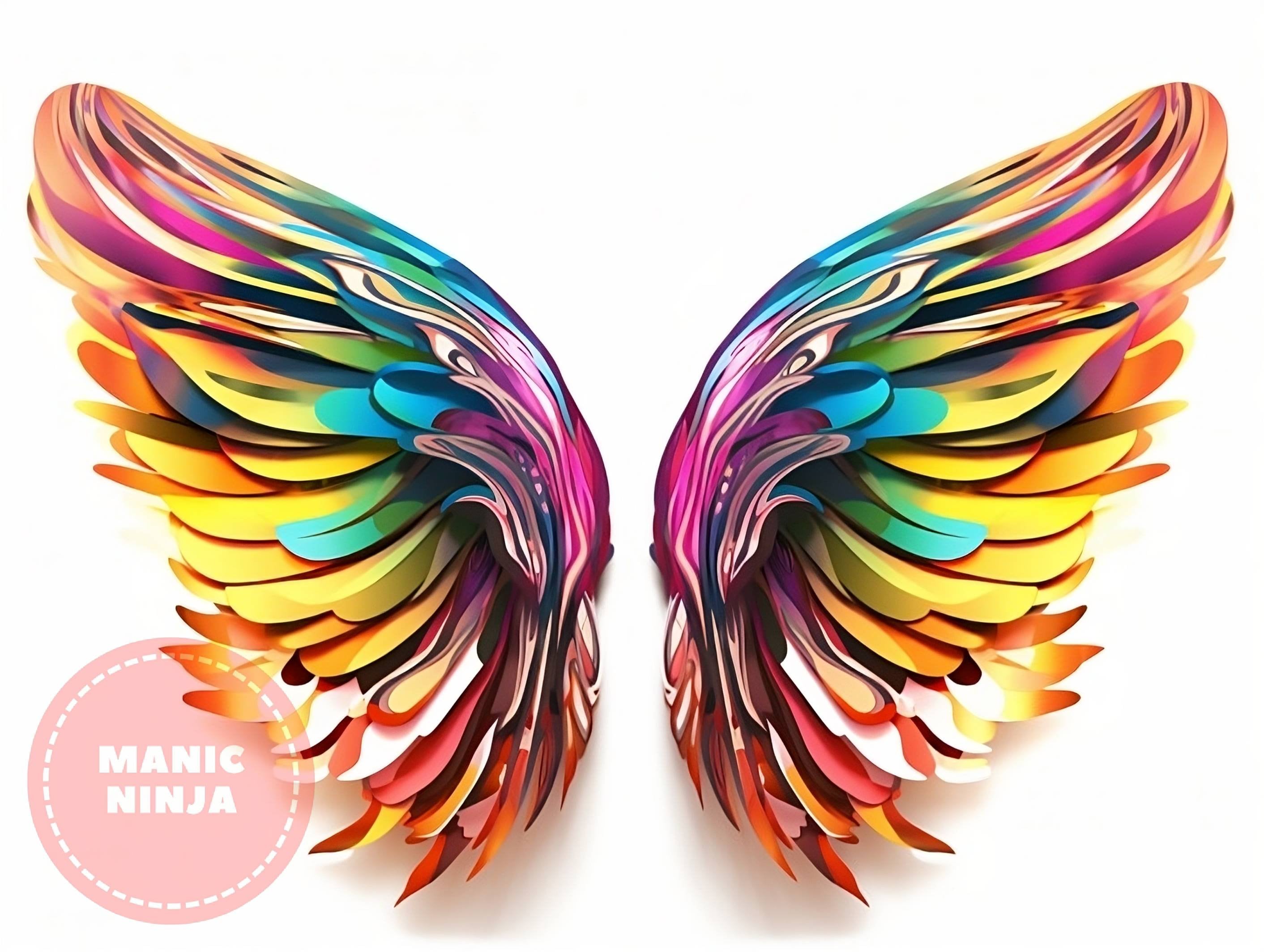 Gold Angel Wings Sublimation Clipart PNG Graphic by A Design