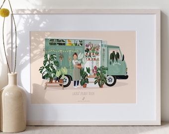 LAURA'S PLANT TRUCK - Plant poster A3/A4 - plant illustration, botany, plants, decoration, art, print, poster, jungle paper,
