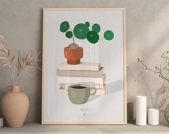 STEPHANIA ERECTA - Affiche plante A3/A4 - illustration végétale, botanique, bouture, plants, décoration, art, livre, café, jungle paper,