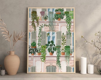 PLANT WALL - A3/A4 plant poster - Poster, plant illustration, botanical, houseplant, decoration, jungle paper, boho, vintage