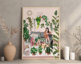 PLANT LADY, Chez Marion Botanical - A3/A4 plant poster - Poster, plant illustration, botanical, plant, decoration, print, jungle paper