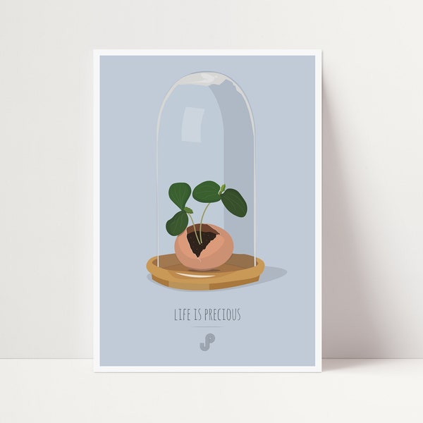 LIFE IS PRECIOUS  - Affiche plante A5 - illustration végétale, botanique, plants, décoration, art, print, poster, jungle paper