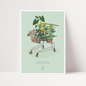 SUNDAY ROUTINE - Affiche plante A5 - illustration végétale, botanique, plants, décoration, art, print, poster, jungle paper