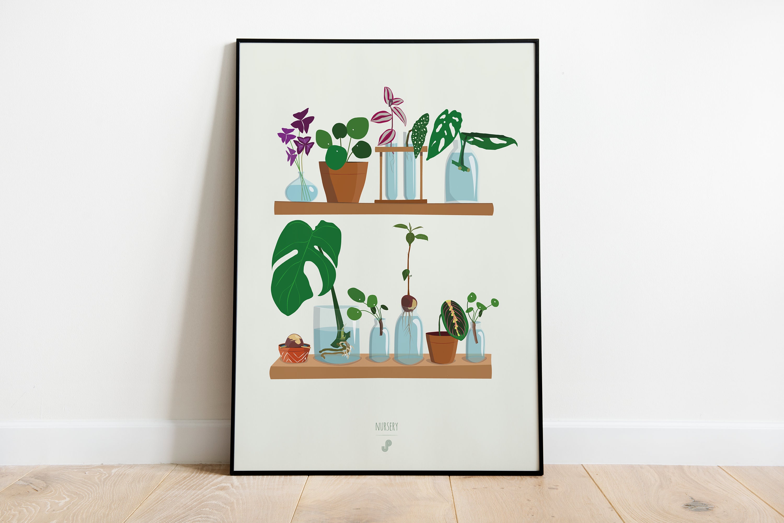 Baby Plants Nursery - Affiche Plante A3/A4 Illustration Végétale, Botanique, Bouture, Plants, Décora