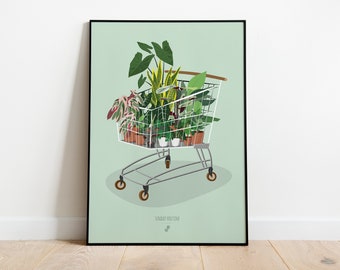SUNDAY ROUTINE - Plant poster A3/A4 - plant illustration, botany, plants, decoration, art, print, poster, jungle paper,