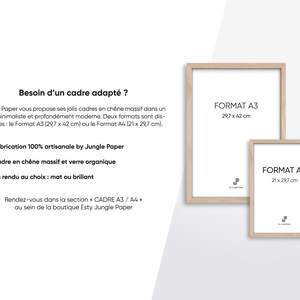 May include: Two wooden picture frames, one in A3 format (29.7 x 42 cm) and one in A4 format (21 x 29.7 cm), with the text "FORMAT A3" and "FORMAT A4" printed on them. The frames are made of solid oak and have a natural wood finish.