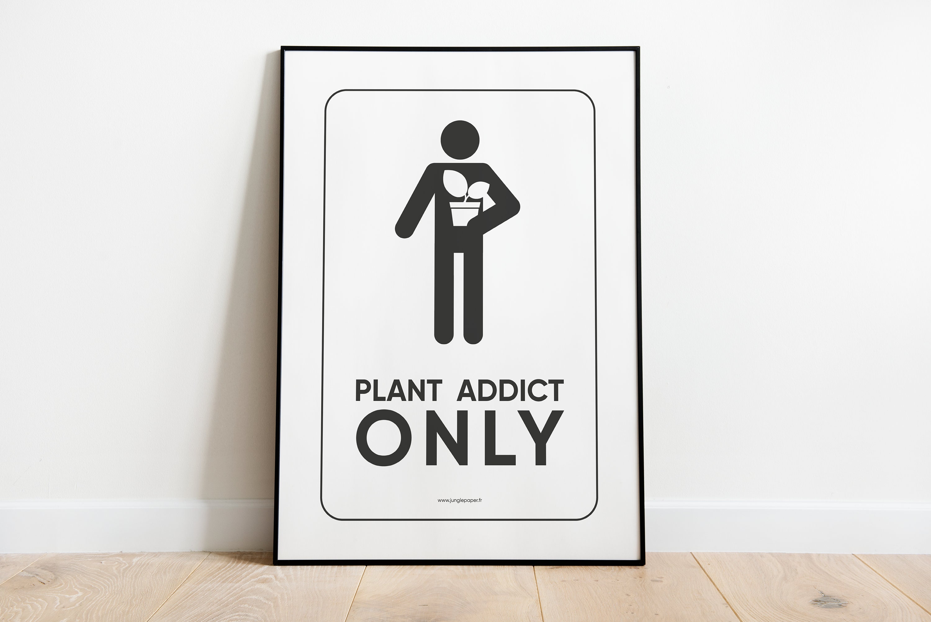 Plant Addict Only- Affiche Plante A3/A4 - Illustration Végétale, Botanique, Plante, Print, Jungle Pa