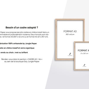 May include: Two wooden picture frames, one in A3 format (29.7 x 42 cm) and one in A4 format (21 x 29.7 cm), with the text "FORMAT A3" and "FORMAT A4" printed on them. The frames are made of solid oak and have a natural wood finish.