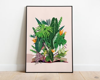 PLANT BOOK - A3/A4 plant poster - Poster, plant illustration, botanical art, indoor plants, wall decoration, boho, vintage