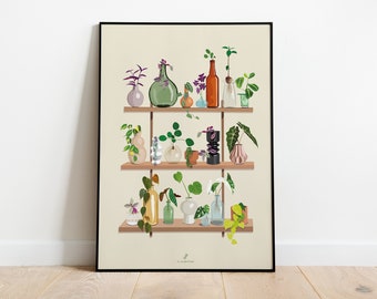 PROPAGATION DE PLANTES - Affiche plante A3/A4 - illustration végétale, botanique, plants, décoration, art, print, poster, jungle paper, boho