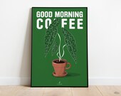 PLANT AND COFFEE - Poster plant A3 - plant illustration, botany, plants, decoration, art, print, poster, jungle paper