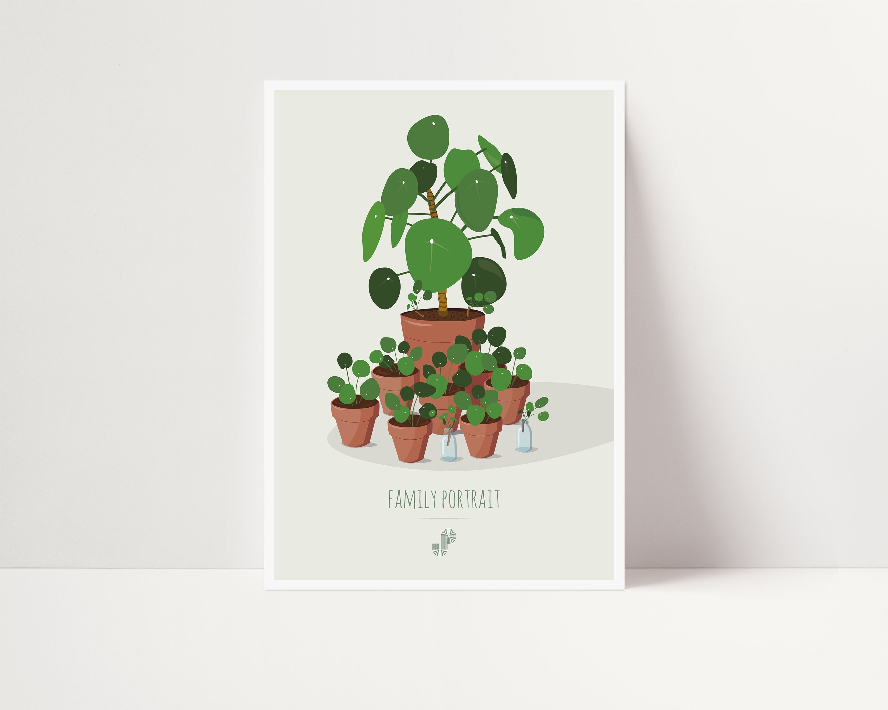 Pilea Family Portrait - Affiche Plante A5 Illustration Végétale, Pilea, Botanique, Plants, Décoratio