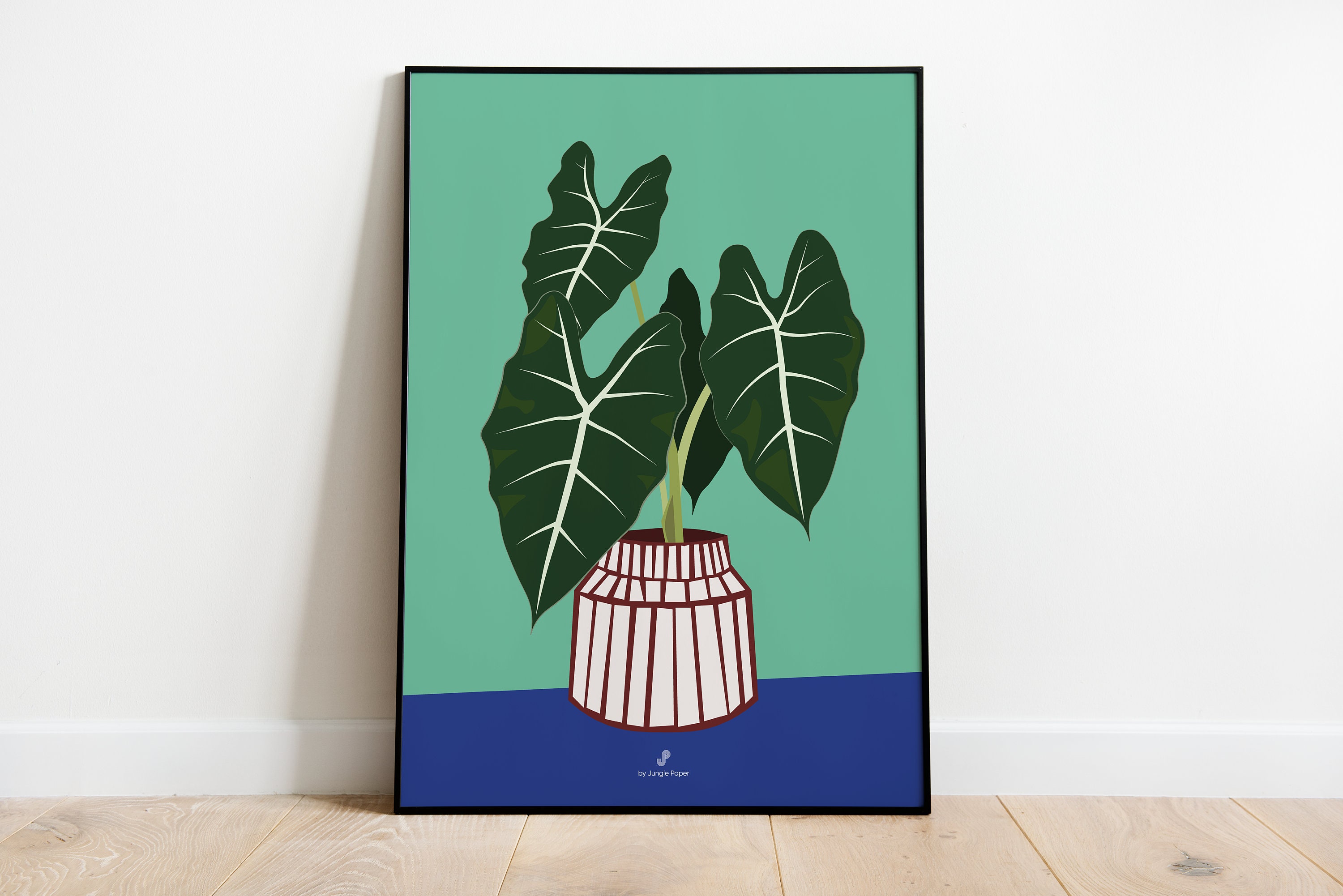 Alocasia Frydek Arty - Affiche Plante A3 Illustration Végétale, Botanique, Plants, Décoration, Art, 