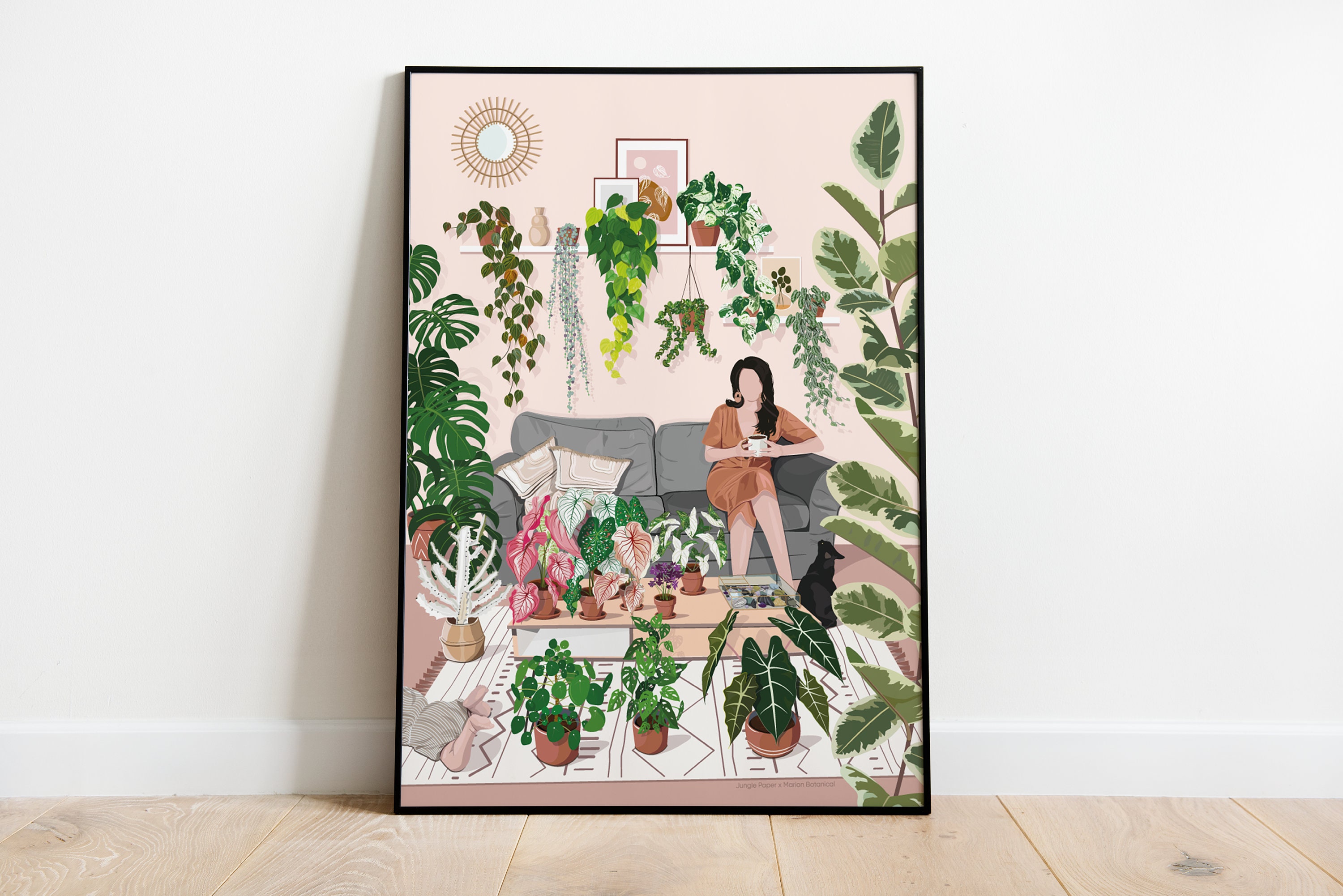 Plant Lady, Chez Marion Botanical - Affiche Plante A3/A4 Poster, Illustration Végétale, Botanique, P