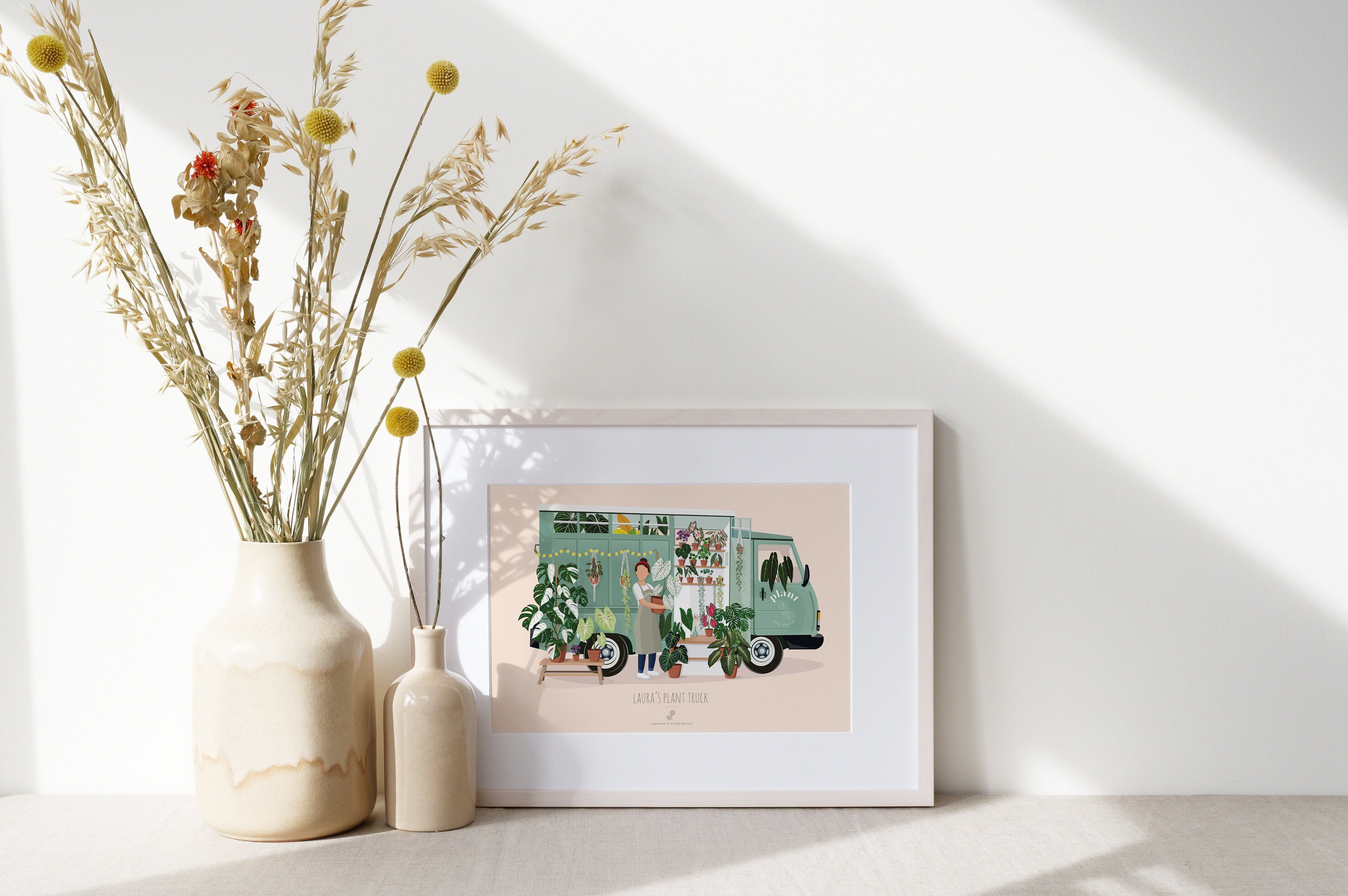 Laura's Plant Truck - Affiche Plante A3/A4 Illustration Végétale, Botanique, Plants, Décoration, Art