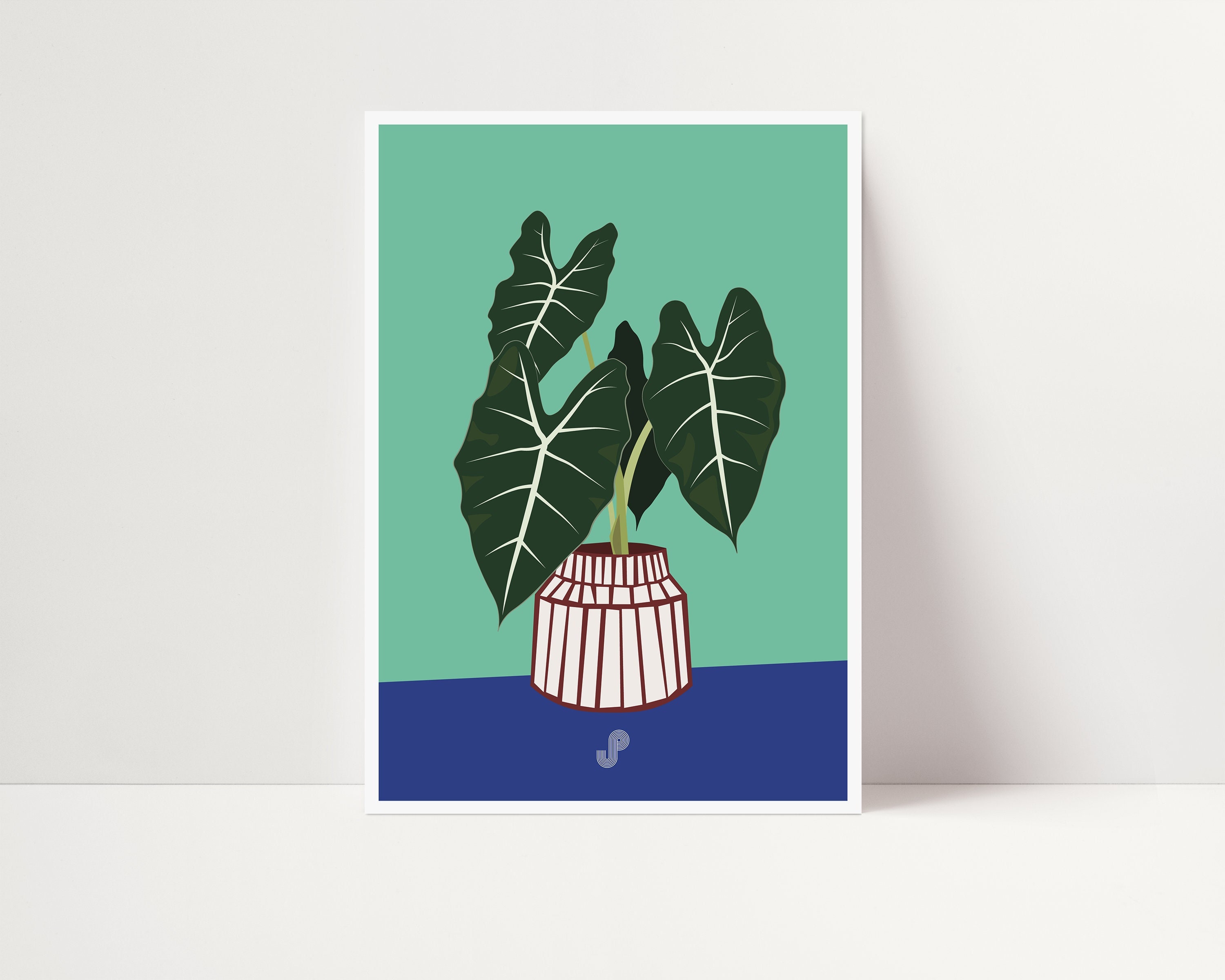 Alocasia Frydek Arty - Affiche Plante A5 Illustration Végétale, Botanique, Plants, Décoration, Art, 