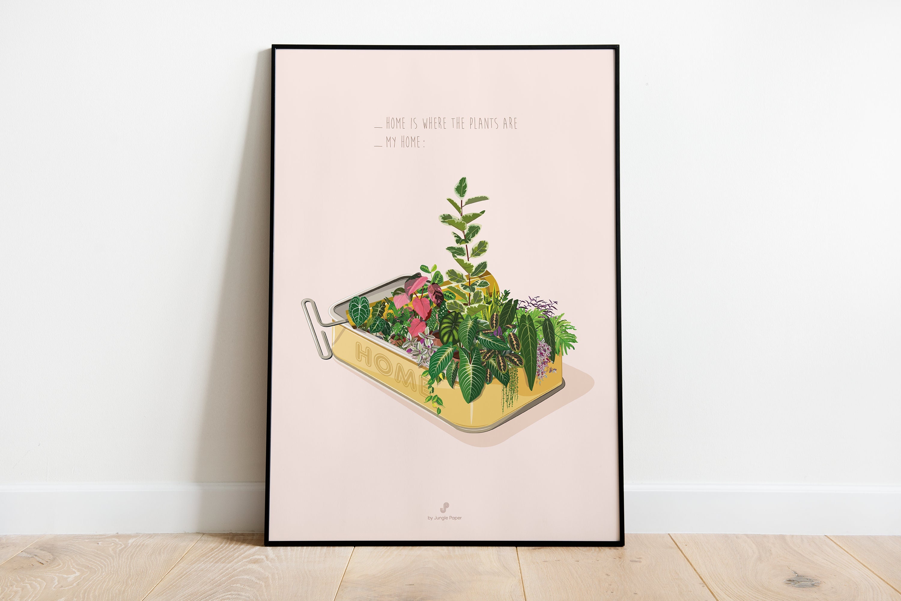 Houseplant - Home Is Where The Plants Are Affiche Plante d'intérieur, Poster, Illustration Végétale,
