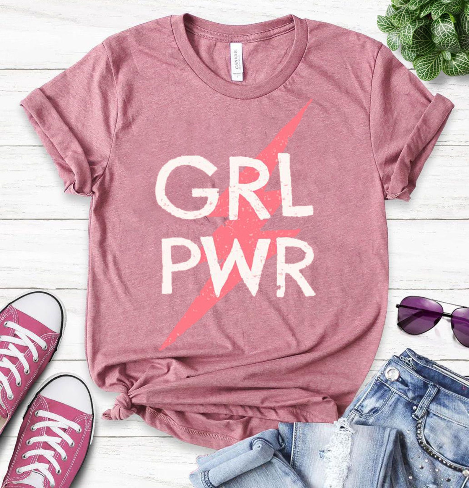 Girl Power T shirts Unisex Girl Tees Grl Pwr Shirt Cool Pink Etsy