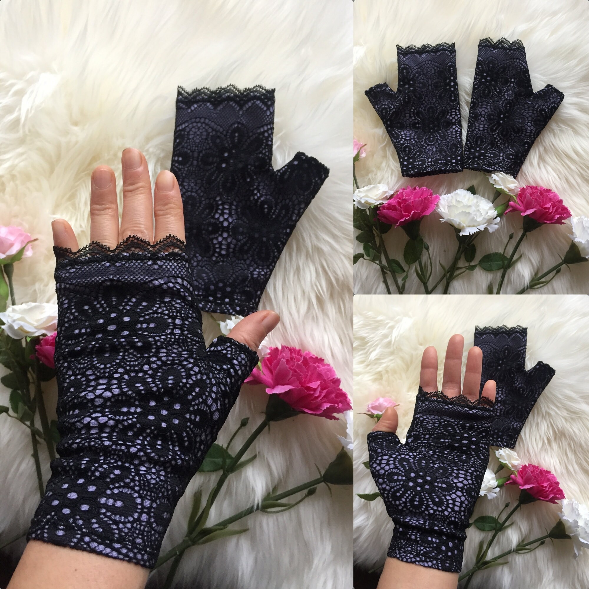Kewsilk fingerless mulberry silk gloves/Washable Fashion Etsy