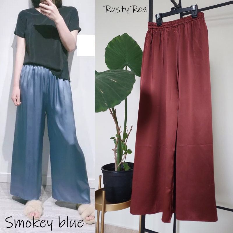 Kewsilk 100% Real Mulberry Wide Leg Silk Pants /silk Palazzo Pants/loss  Pants/ High Waist Flap Pants/pants Skirt/ Wide Leg Trousers/ Silk 