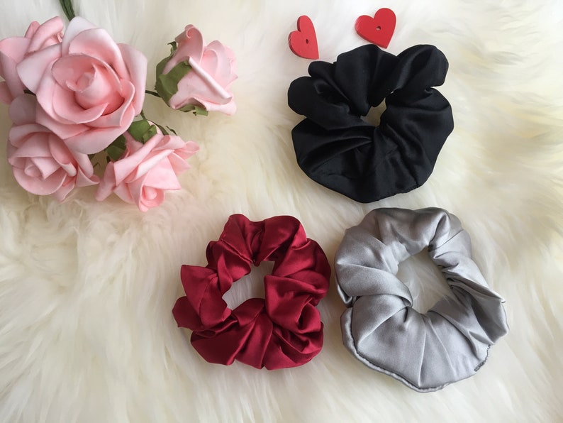 3pc silk scrunchie Set silk scrunchies for hairSilk Scrunchies;silk scrunchie setClassic silk scrunchie Durable 16mm Silk Hair Scrunchies