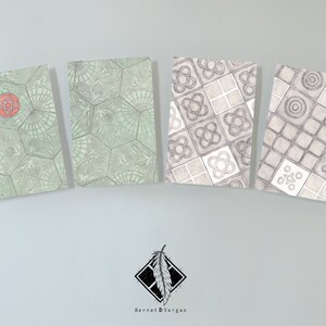 Postkarten Set n° 1 Barcelona-Kacheln | 4 Minidrucke 10x15cm | Poststücke 10x15cm | Art Nouveau Barcelona Reisegeschenk Home Dekor Reisedruck