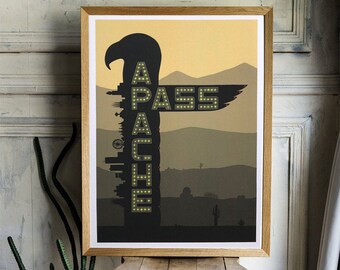 Apache Pass | illustration art print | totem skyline wall art