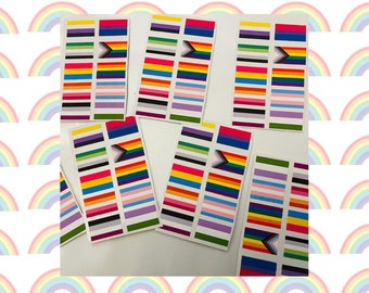 Tiny Pride Flag Sticker Sheet (10 Different Flags Per Sheet)