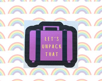 Let’s unpack that suitcase sticker with Purple Background therapy language counseling