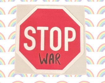 Stop War Graffiti Stop Sign Sticker