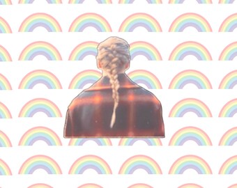 Taylor Swift Evermore album cover Matte Sticker braid plaid jacket