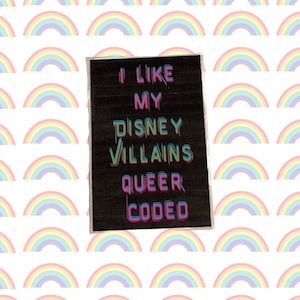 I Like My Disney Villans Queer Coded Rectangle Sticker lgbtq+ Disney