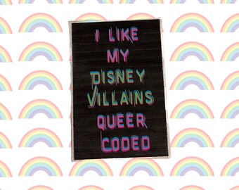 I Like My Disney Villans Queer Coded Rectangle Sticker lgbtq+ Disney